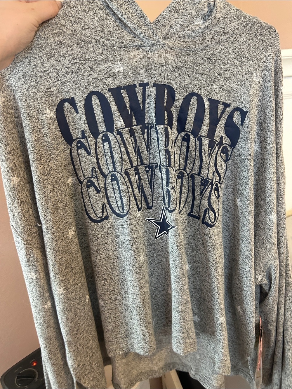 Dallas Cowboys Gray Hooded Women's Sweater